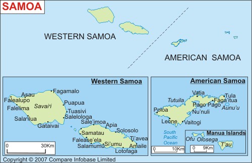 samoa islands maps