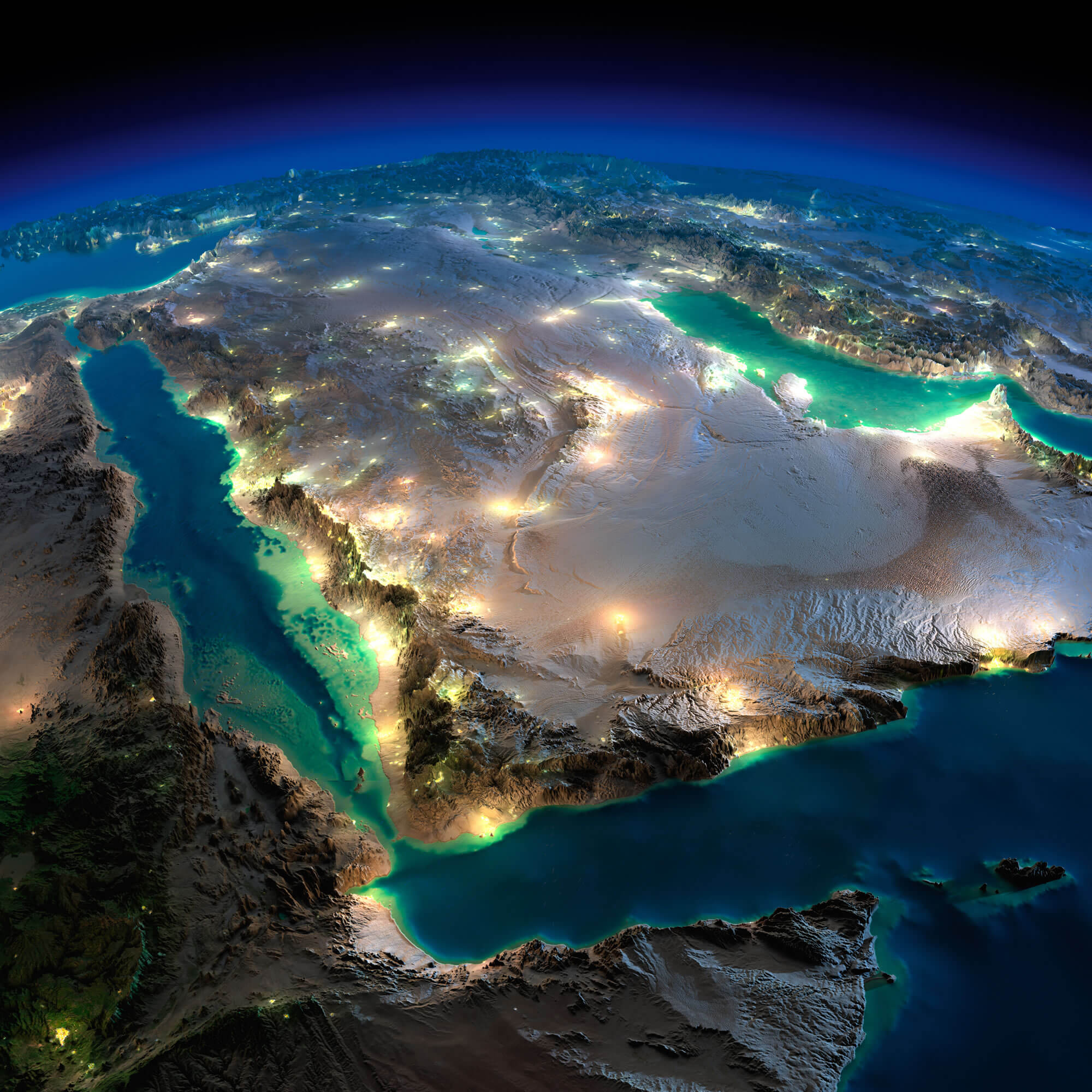 Saudi Arabia Satellite Map
