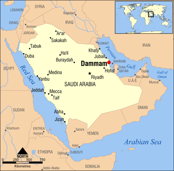 Dammam Saudi Arabia map