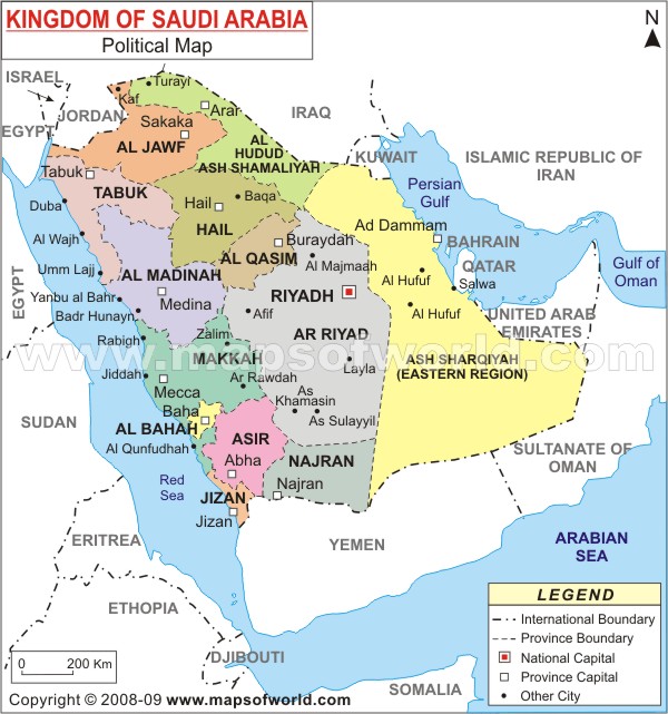 Sakakah map saudi arabia