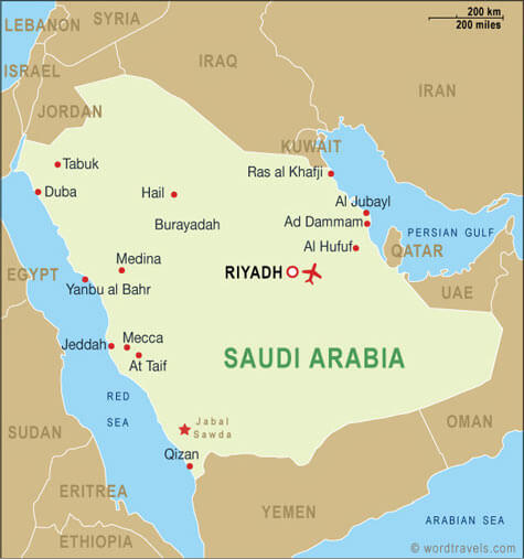 saudi arabia regions map