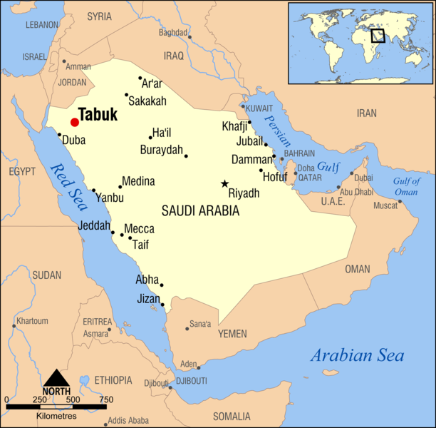 Tabuk Saudi Arabia map