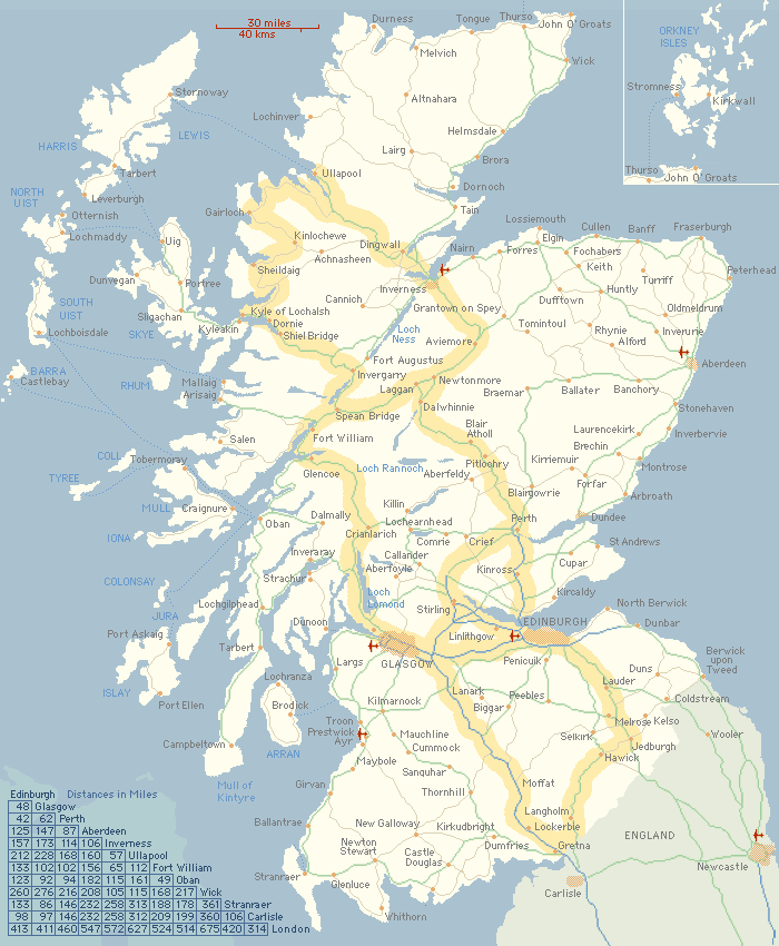 Scotland cities map