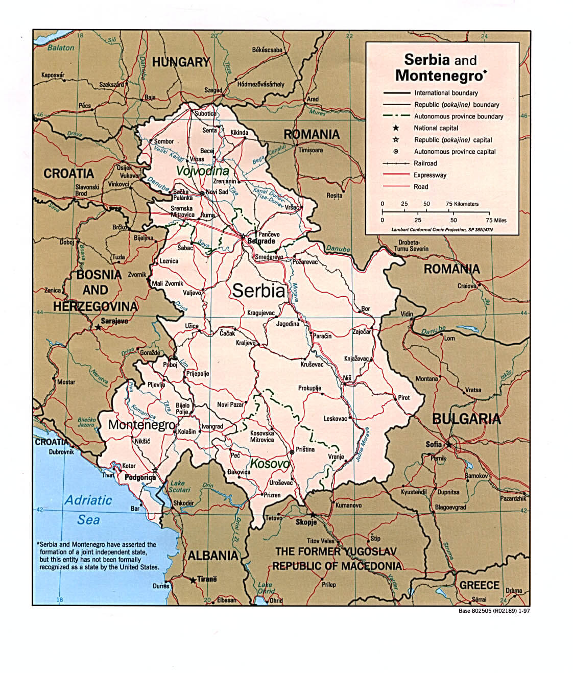 serbia montenegro political map