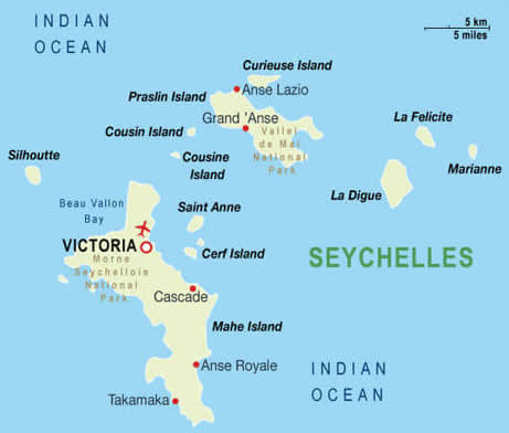 Seychelles Indian Ocean Map
