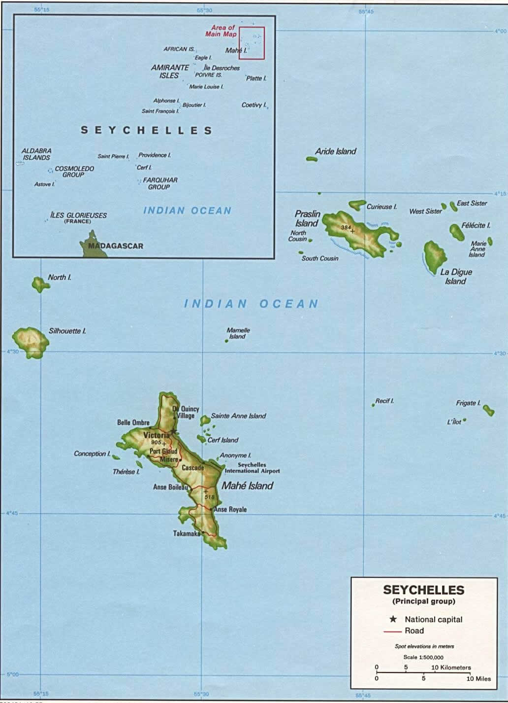 Seychelles Map Indian Ocean