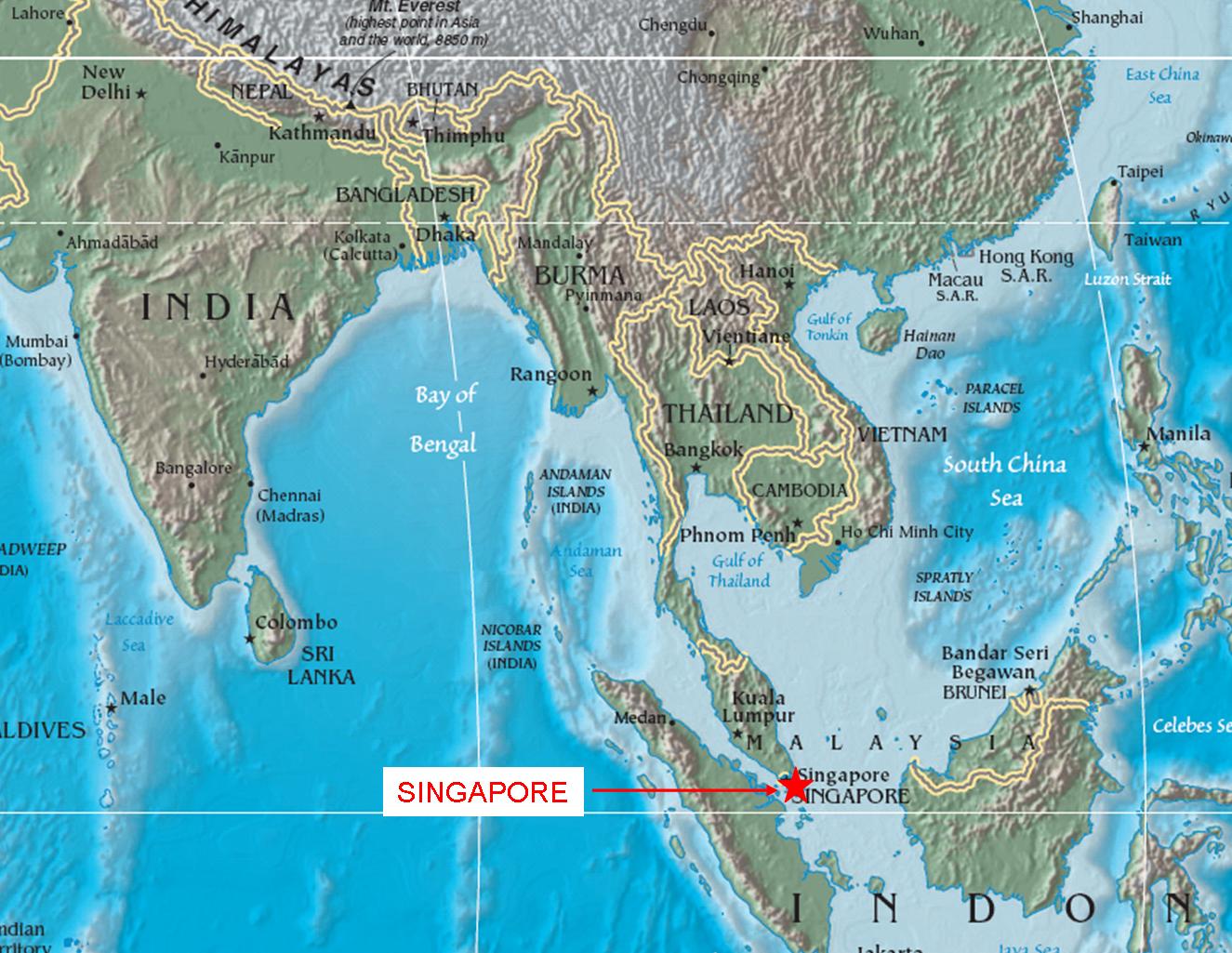 singapore oceania map