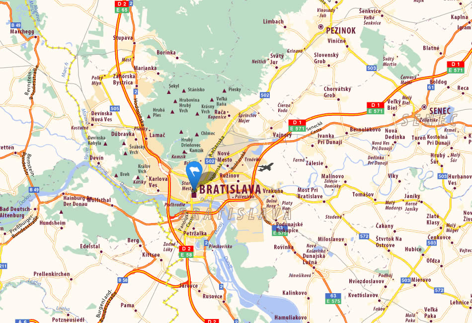 map of bratislava