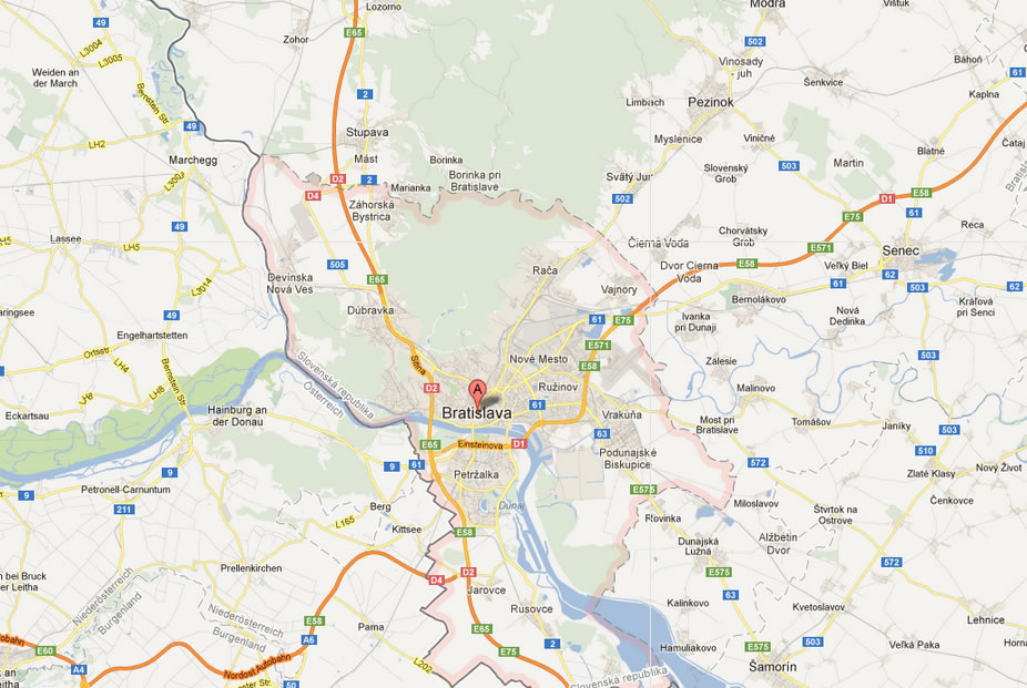 map of Bratislava