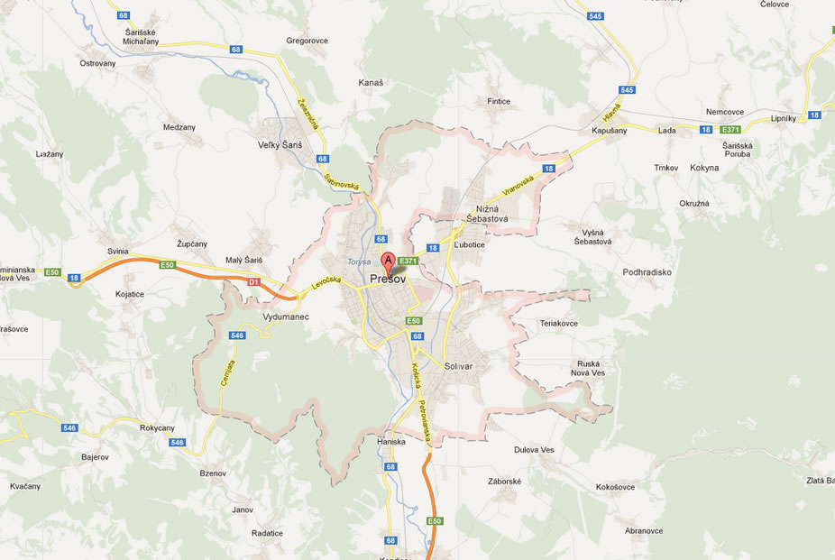 map of Presov