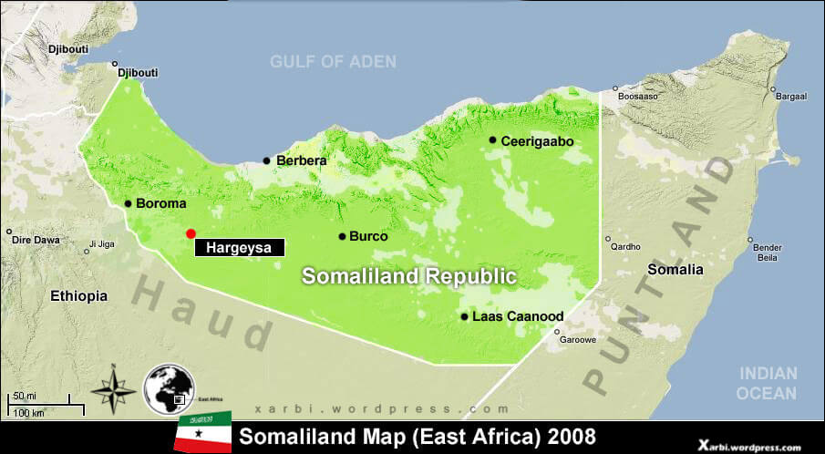 somaliland relief map