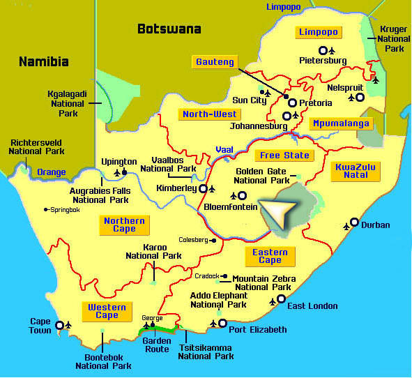 Bloemfontein south africa map