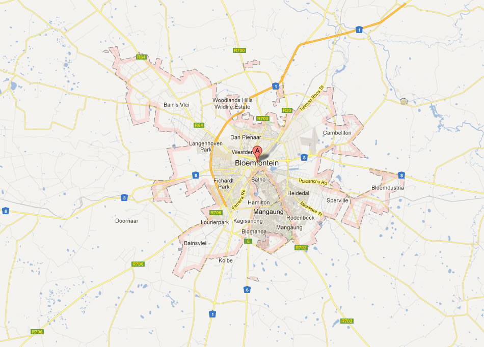 map of Bloemfontein