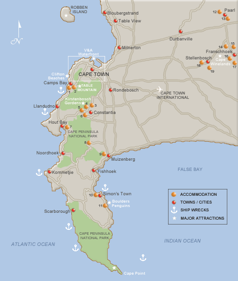 cape town peninsula map