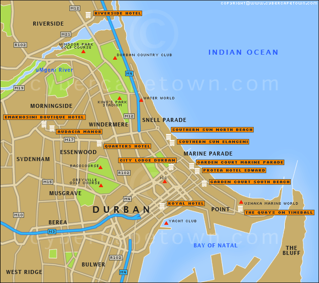 Durban Areas Map 