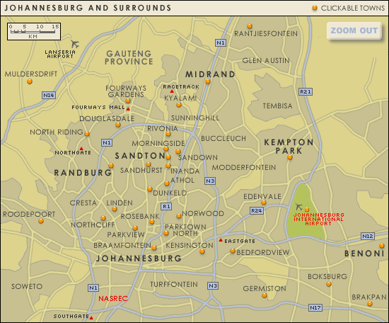 Johannesburg Map South Africa