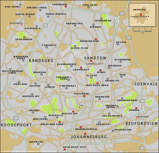 Johannesburg regional map