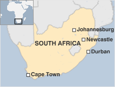 south africa Newcastle map