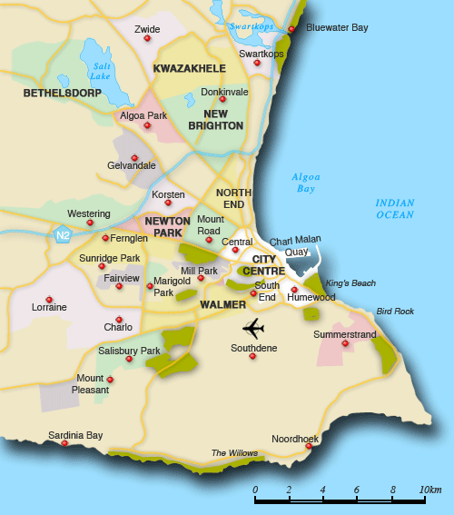 Port Elizabeth around map