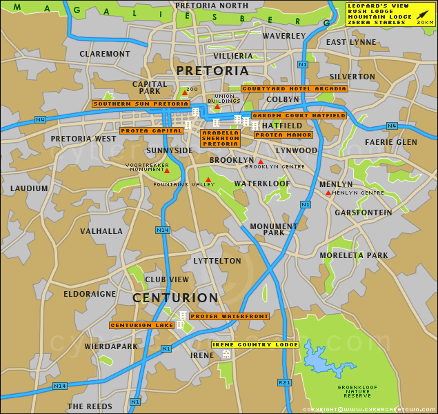 Pretoria city map