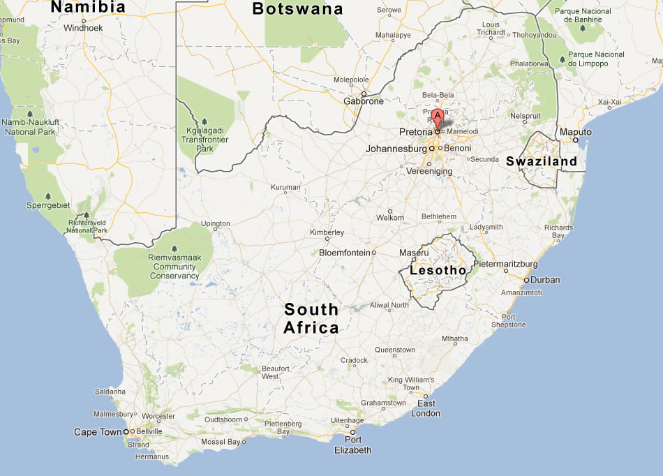 map of Pretoria south africa