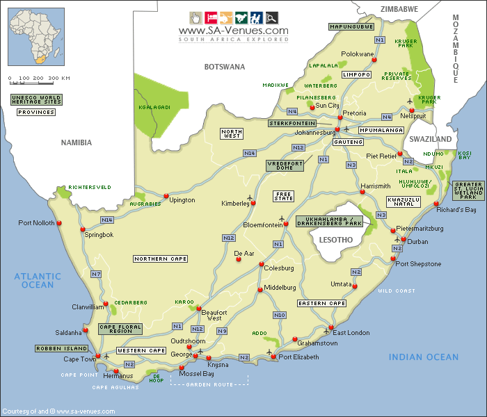 south africa road map