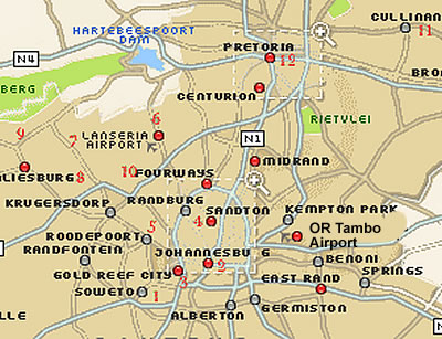 Soweto pretoria map