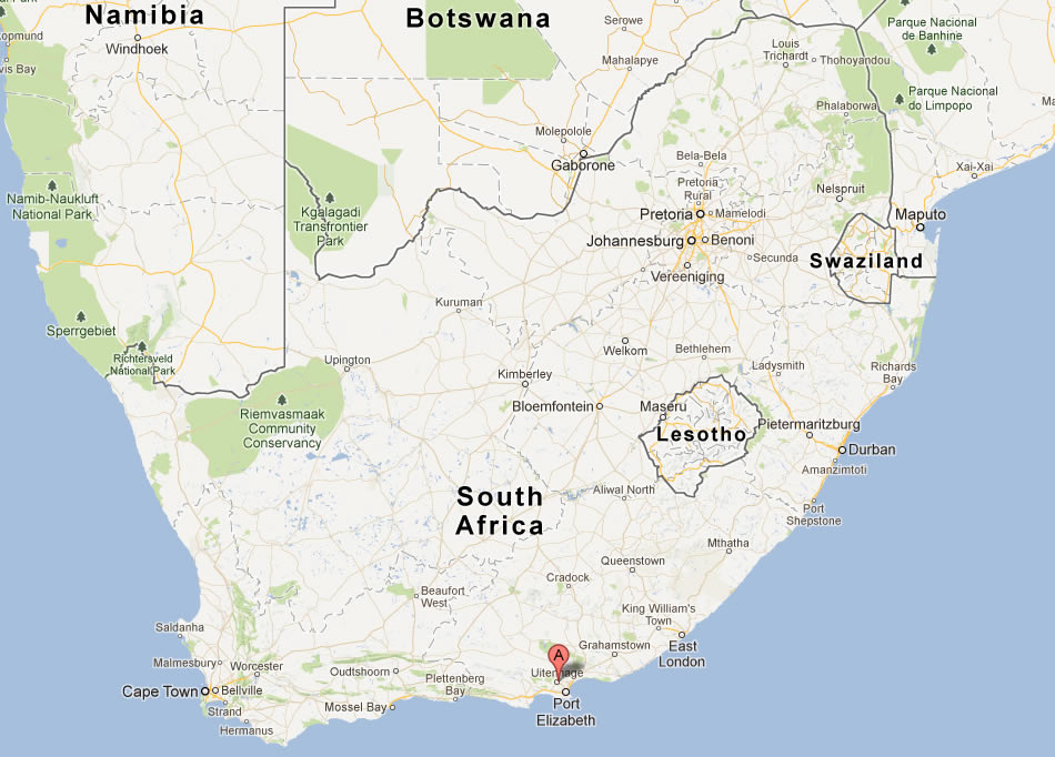 map of Uitenhage south africa