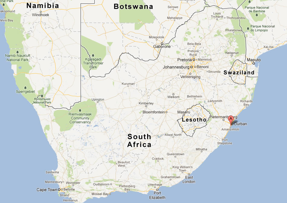 map of Umlazi south africa