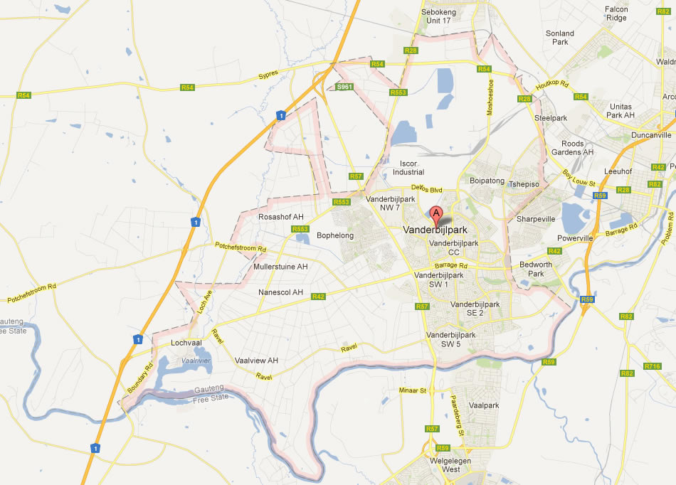 map of Vanderbijlpark