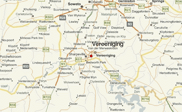 Vereeniging area map
