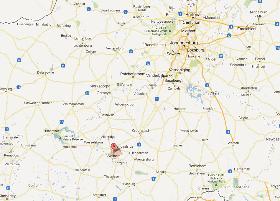 map of Welkom
