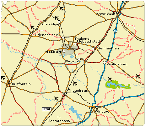 Welkom area map