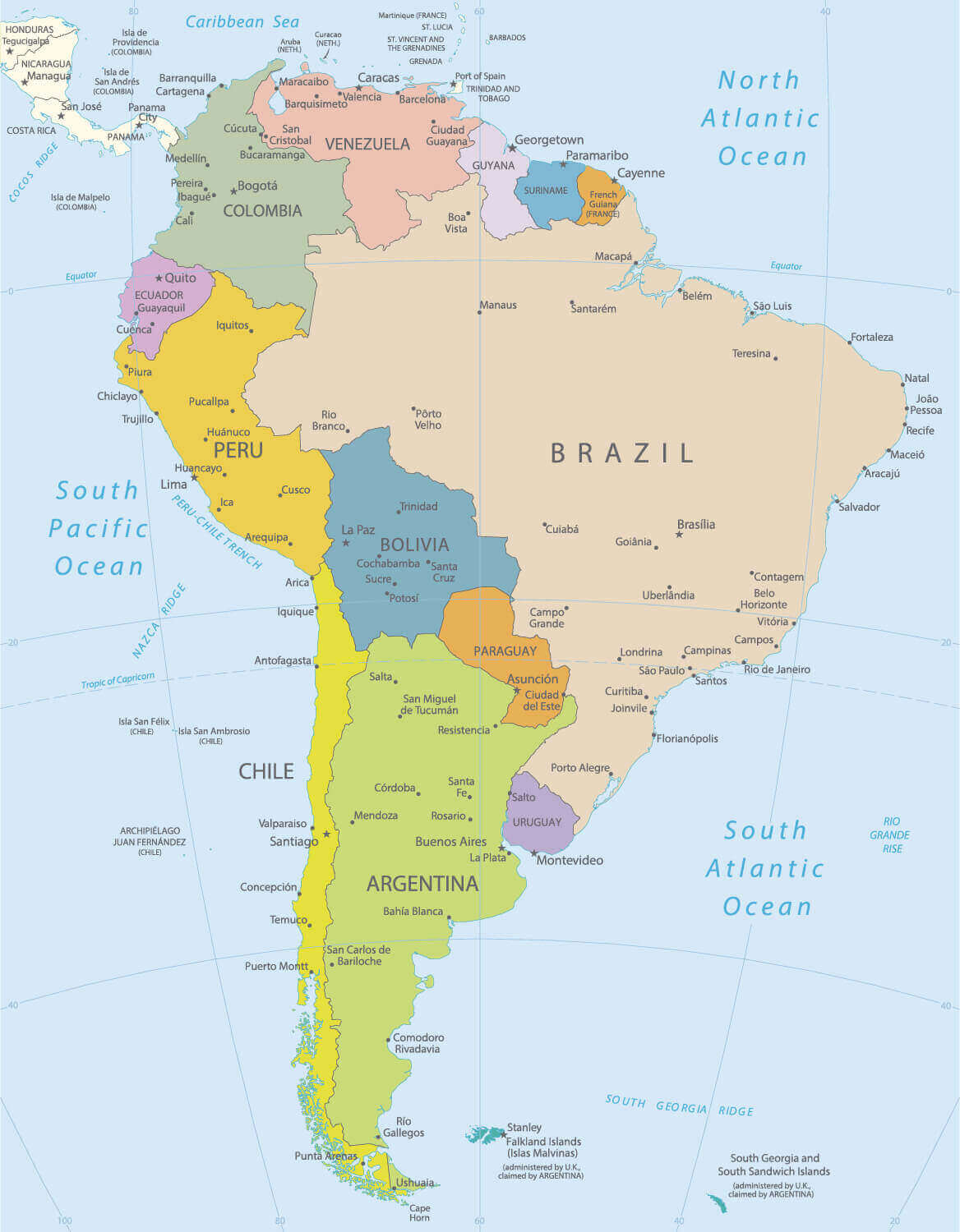 Map of South America