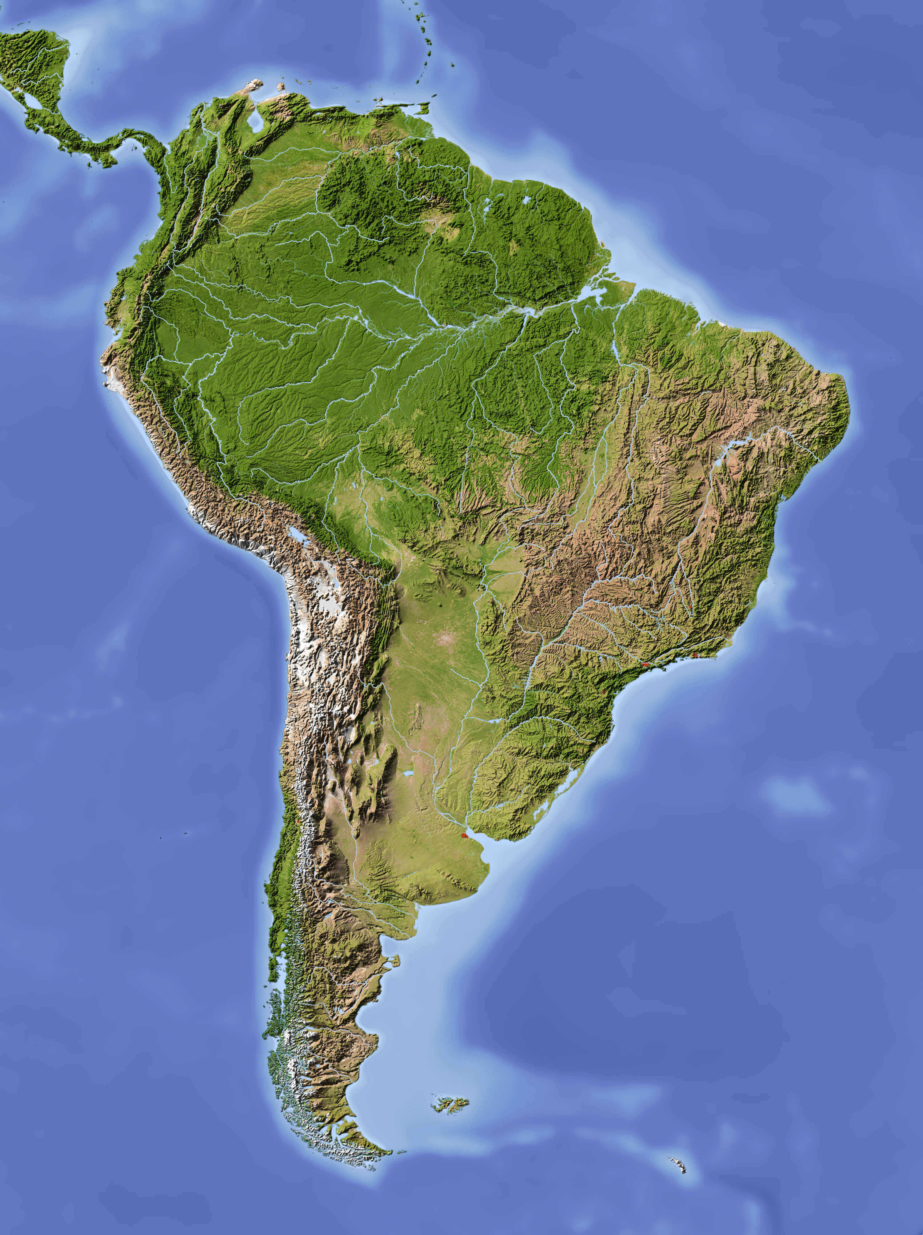 South America Physical Map