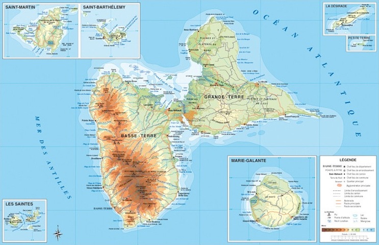 Relief Map Guadeloupe