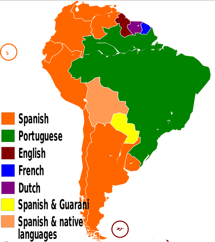 languages map of south america