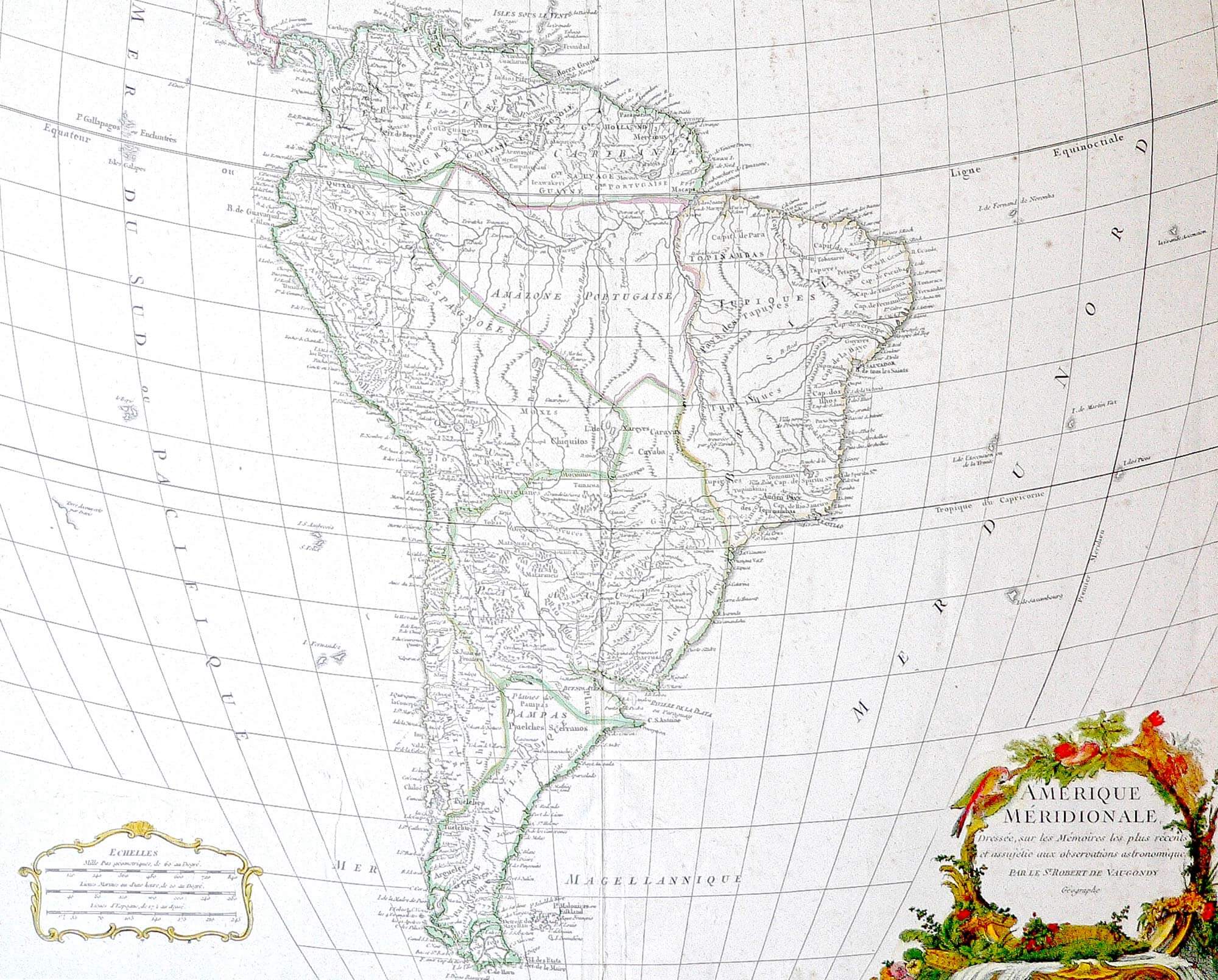South America historical geography map 1750