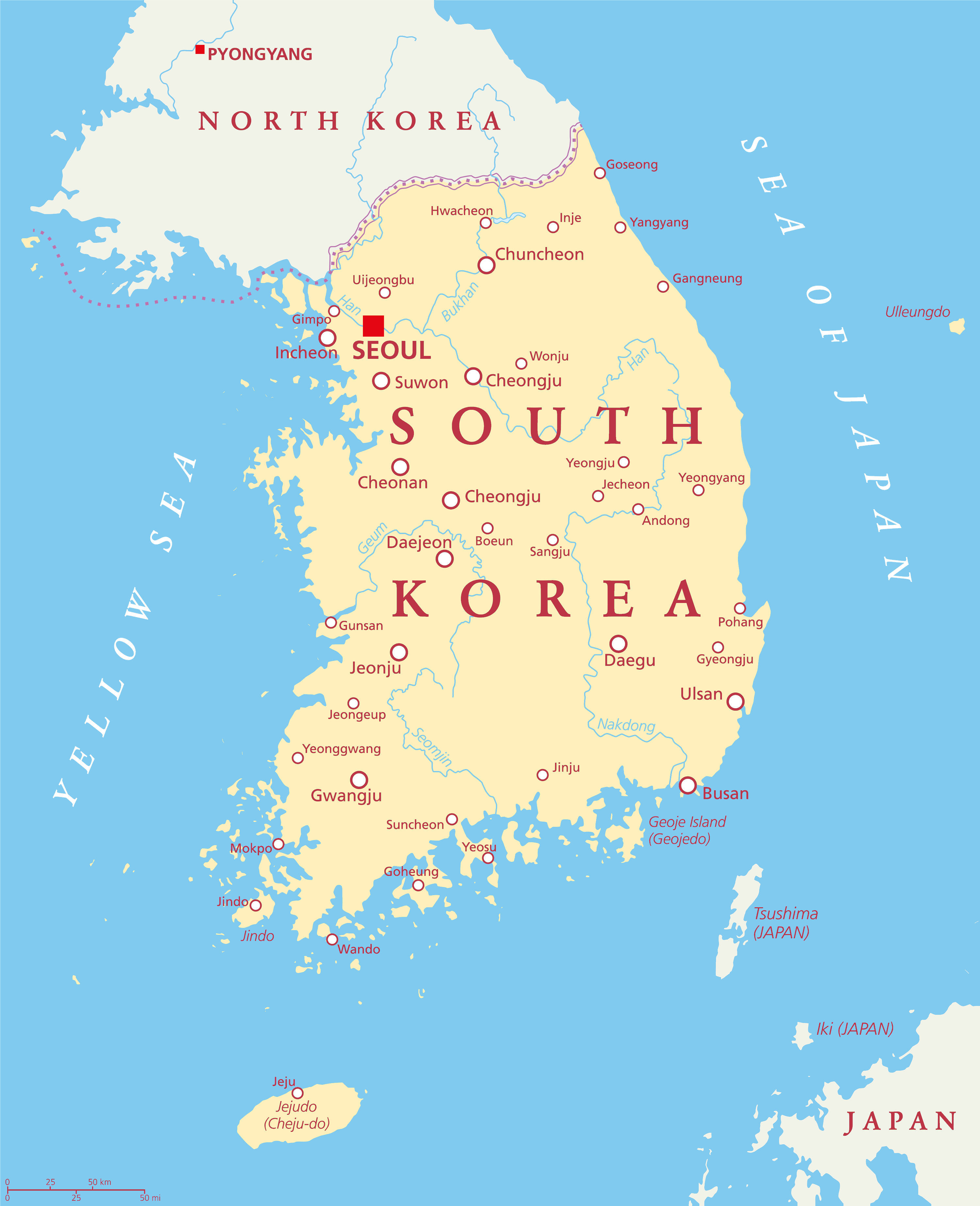 South Korea Map.