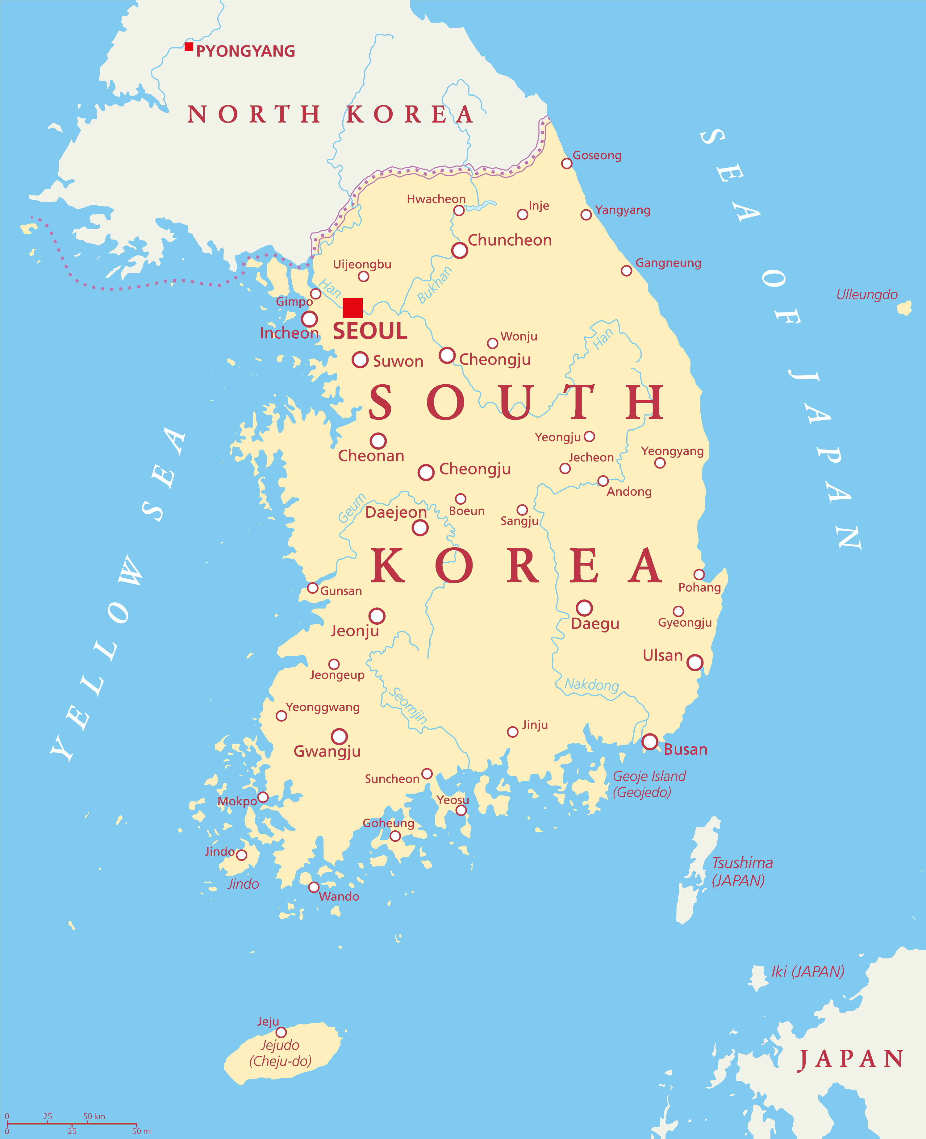 South Korea Tourist Map