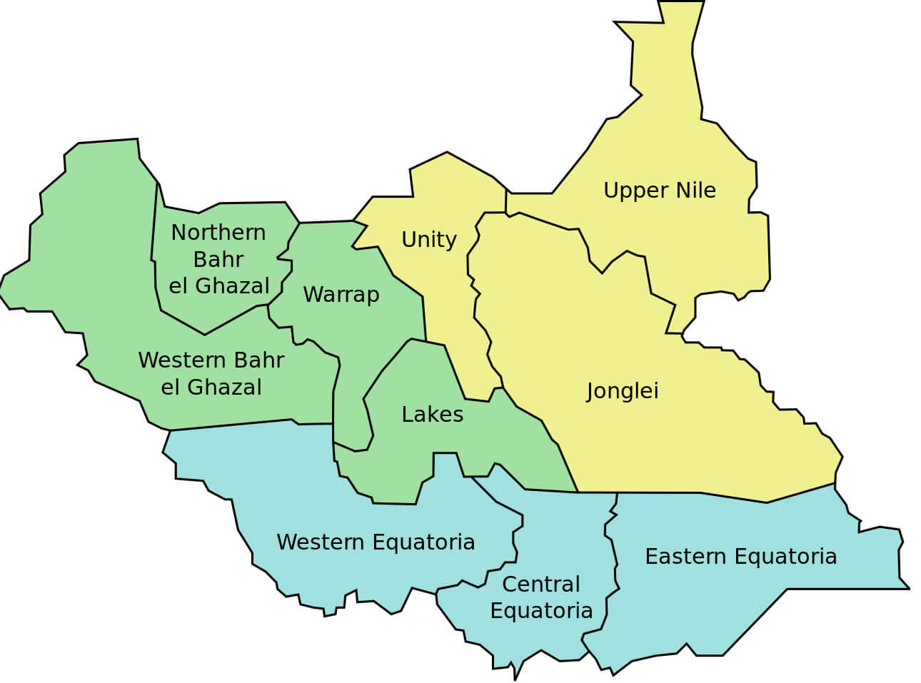 south sudan provinces map