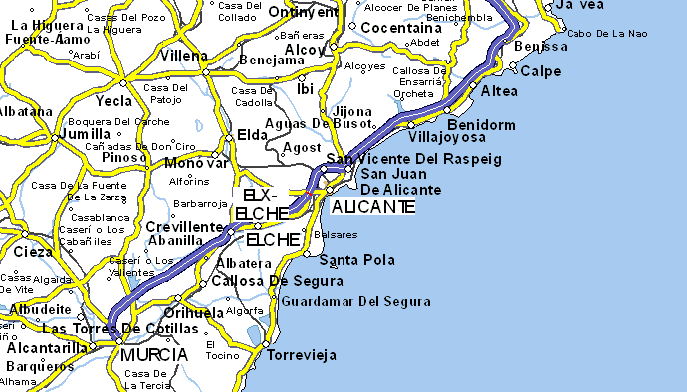 Alicante road map