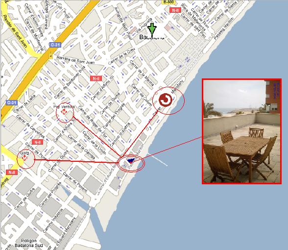 Badalona coastline map