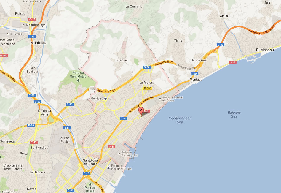 map of Badalona