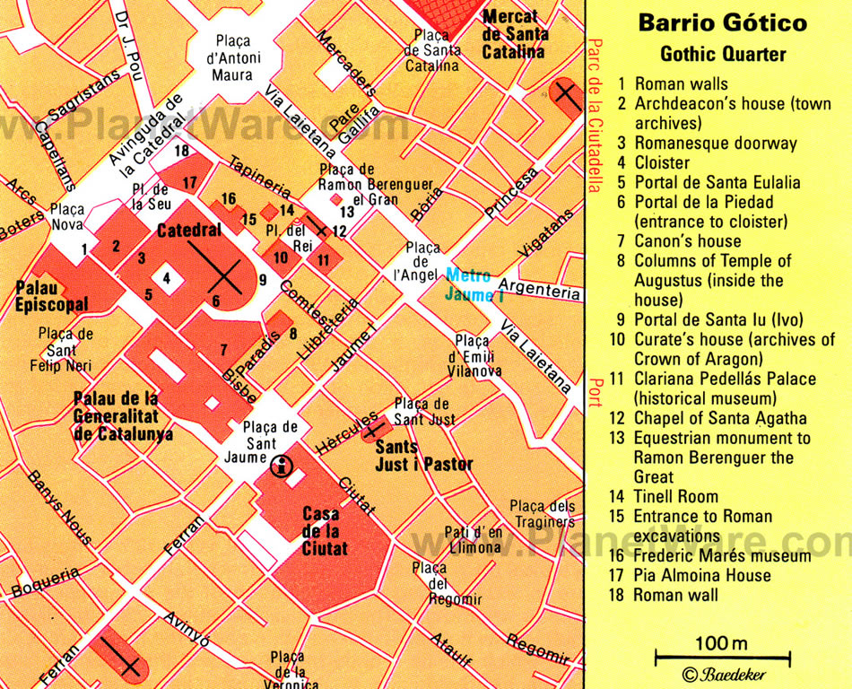 Barcelona gothic quarter map