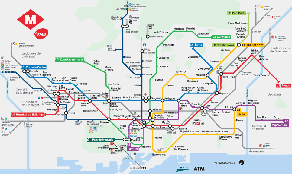 Barcelona metro map