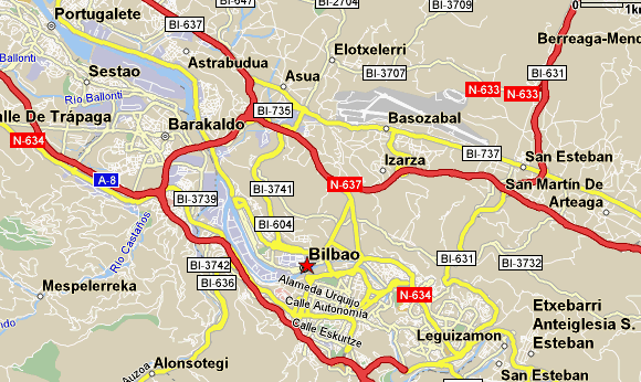 Bilbao regions map