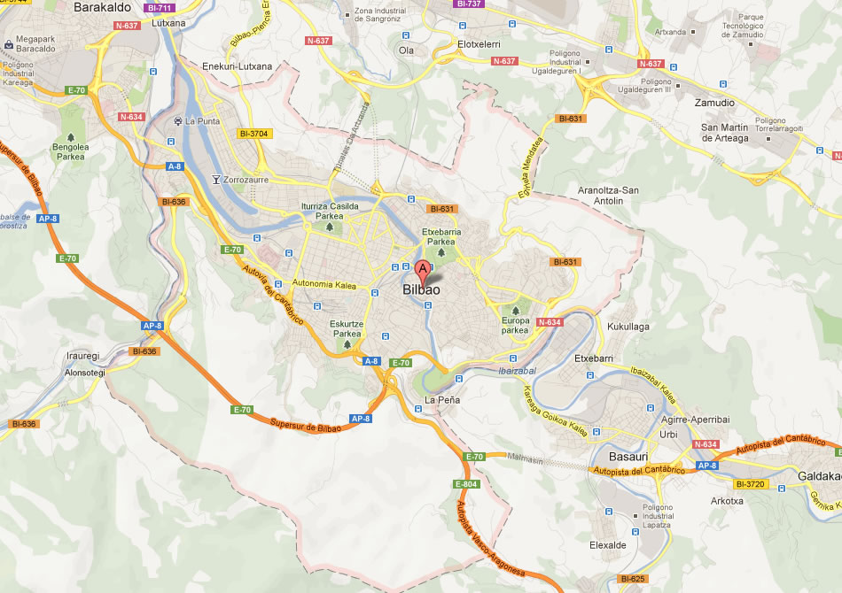 map of Bilbao
