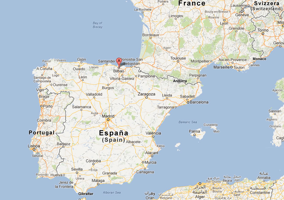 map of Bilbao spain