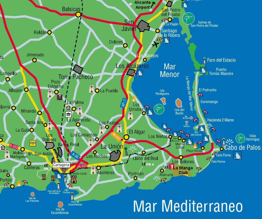 Cartagena area map